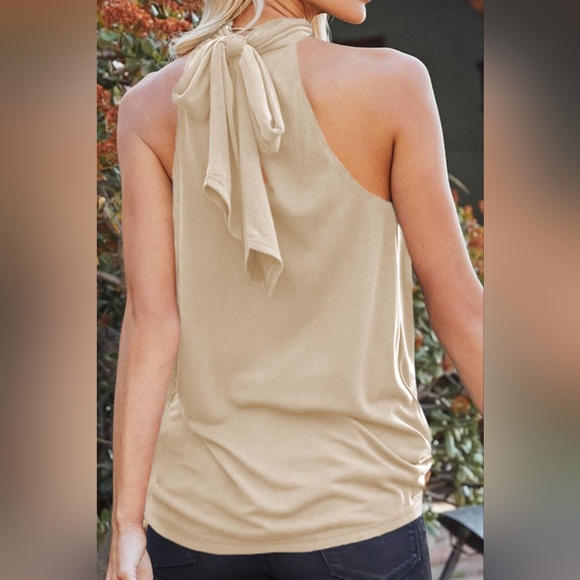 Tied Grecian Neck Tank - Picture 2 of 4